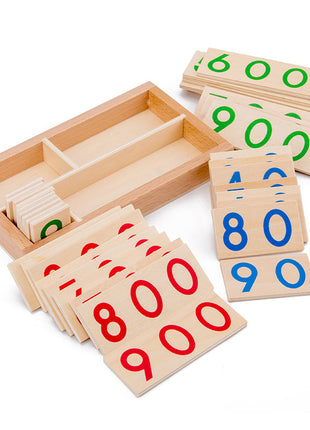 Montessori Wooden Number Learning Cards 1-9999