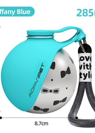 Dog Water Bottle with Stainless Steel Travel Bowl
