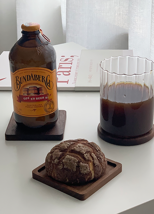 Japanese Walnut Wood Insulated Coaster Set