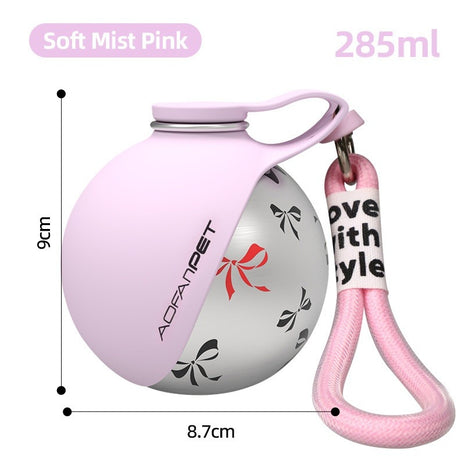 Dog Water Bottle with Stainless Steel Travel Bowl