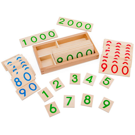 Montessori Wooden Number Learning Cards 1-9999