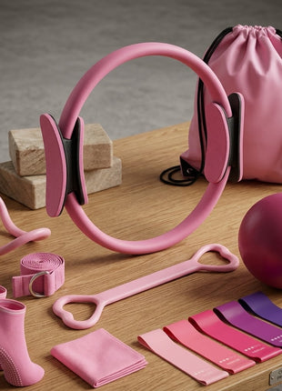13-Piece Yoga & Resistance Bands Home Fitness Set