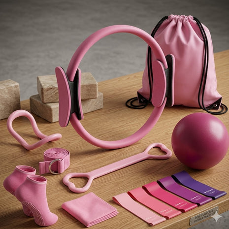 13-Piece Yoga & Resistance Bands Home Fitness Set