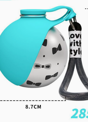 Dog Water Bottle with Stainless Steel Travel Bowl