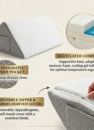 Memory Foam Wedge Pillow Back & Leg Elevation