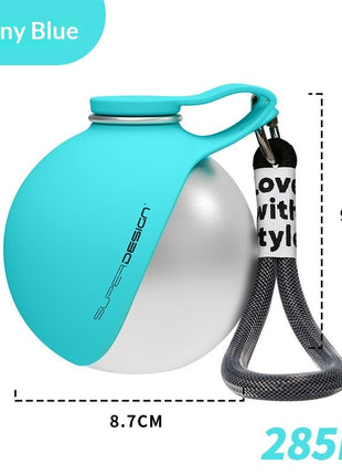 Dog Water Bottle with Stainless Steel Travel Bowl