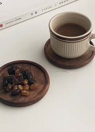 Japanese Walnut Wood Insulated Coaster Set