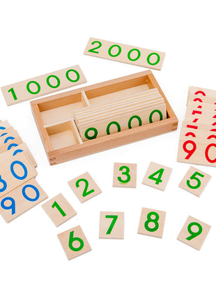 Montessori Wooden Number Learning Cards 1-9999