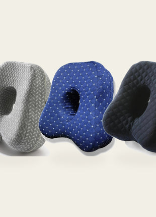 Side Sleeper Leg Pillow available in grey, blue and black