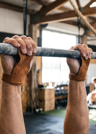 Cowhide Fitness Palm Protector Gym Gloves