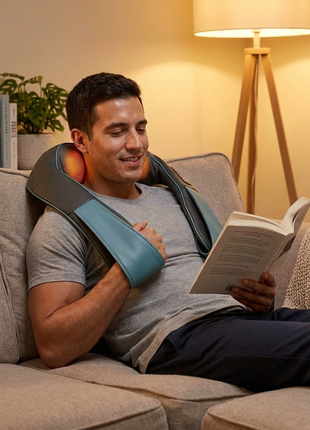 3D Kneading Heat Neck Massager Cordless Rechargeable
