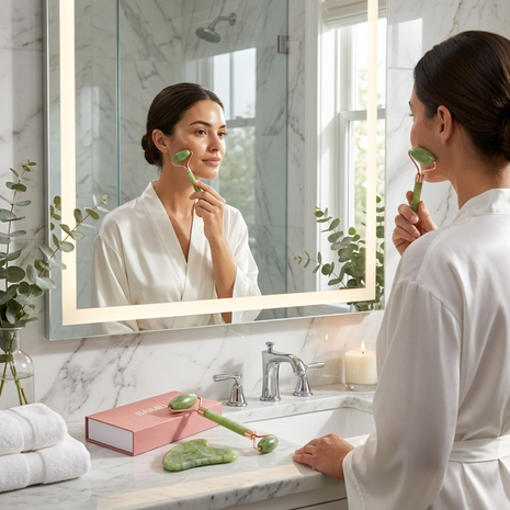 Genuine Jade Roller and Gua Sha Facial Set