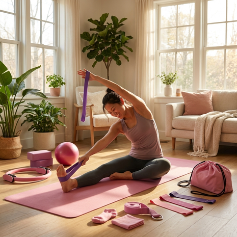 13-Piece Yoga & Resistance Bands Home Fitness Set